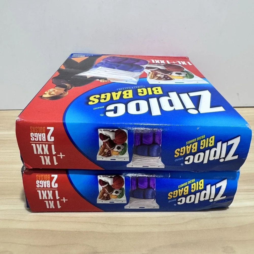 NEW 2 Boxes Ziploc Big Bags XL & XXL 10 Gal & 20 Gallon Size 2006 Discontinued